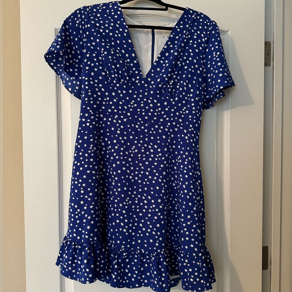 MelloDay Blue Polkadot Mini Dress - Picture 2 of 6